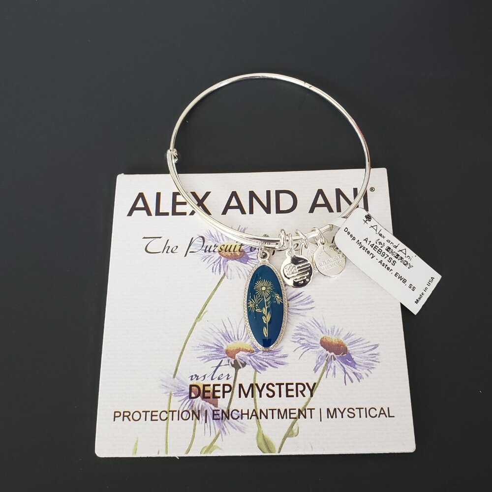 NWT  Alex and Ani Deep Mystery Aster Expandable Charm  544 - Picture 2 of 5